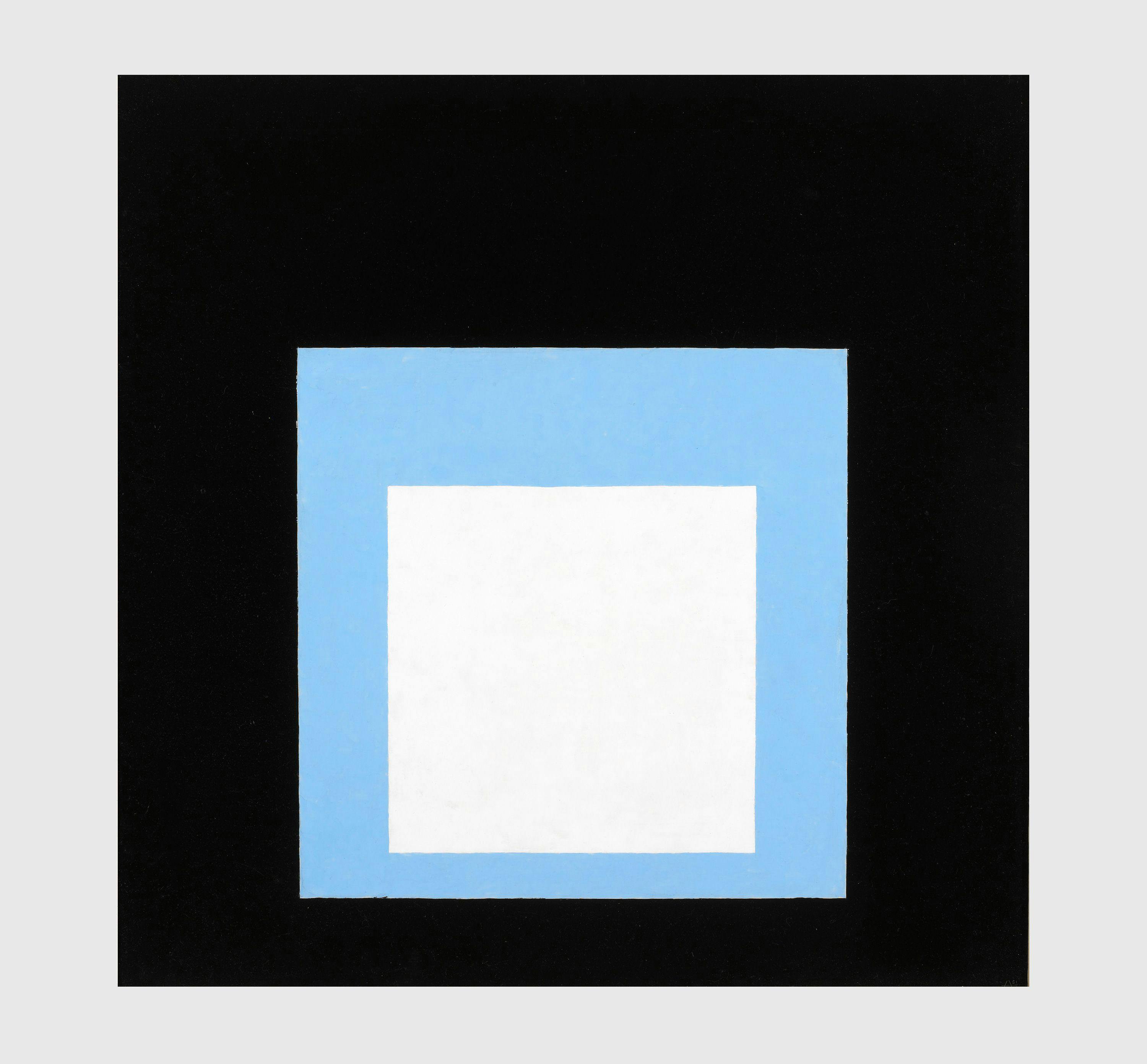 A painting by Josef Albers, titled Homage to the Square: Black Setting, dated 1951.